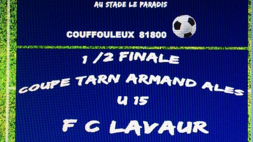 Samedi, les U15 disputent leur demi-finale de coupe du Tarn contre Vignoble 81 FC